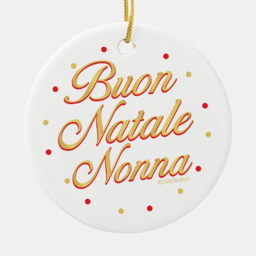 Buon Natale Nonna Personalized Ceramic Ornament