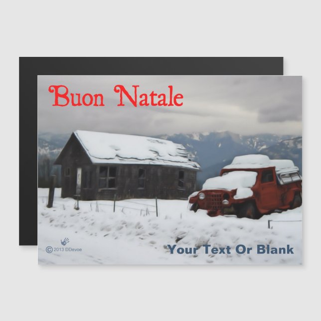 Buon Natale - Old Red Truck (Front/Back)