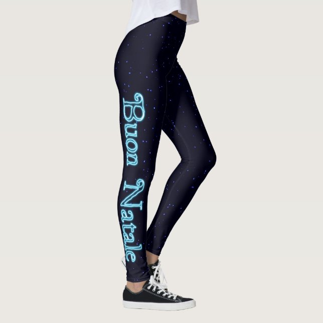 Buon Natale On Stars Leggings (Right)