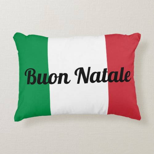 Buon Natale or Your Text Accent Pillow