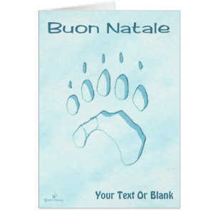 Buon Natale - Polar Bear Paw Print Cards