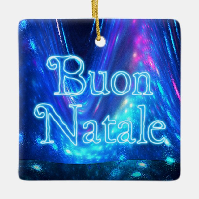 Buon Natale - Qaanaaq - Northern Lights Ceramic Ornament (Front)