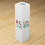 Buon Natale Red and Green Christmas  Wine Box<br><div class="desc">Bold Red and Green Italian Merry Christmas Gift Box.

Printed on 4 sides and the top.</div>
