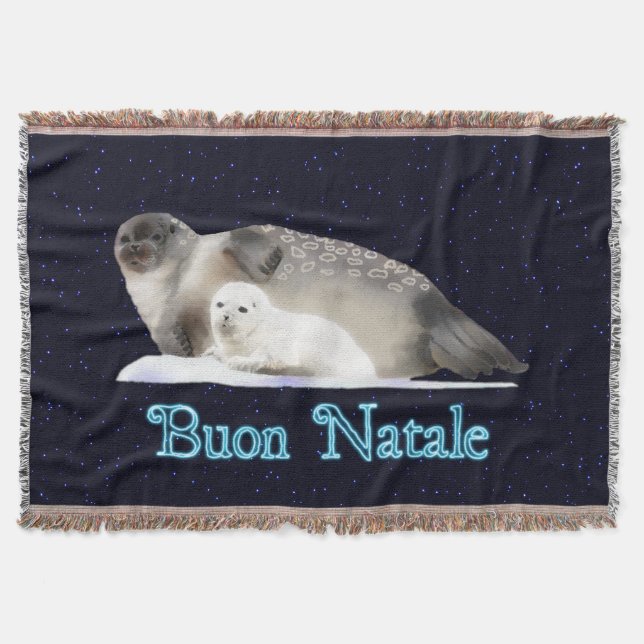 Buon Natale - Ringed Seal Throw Blanket (Front)