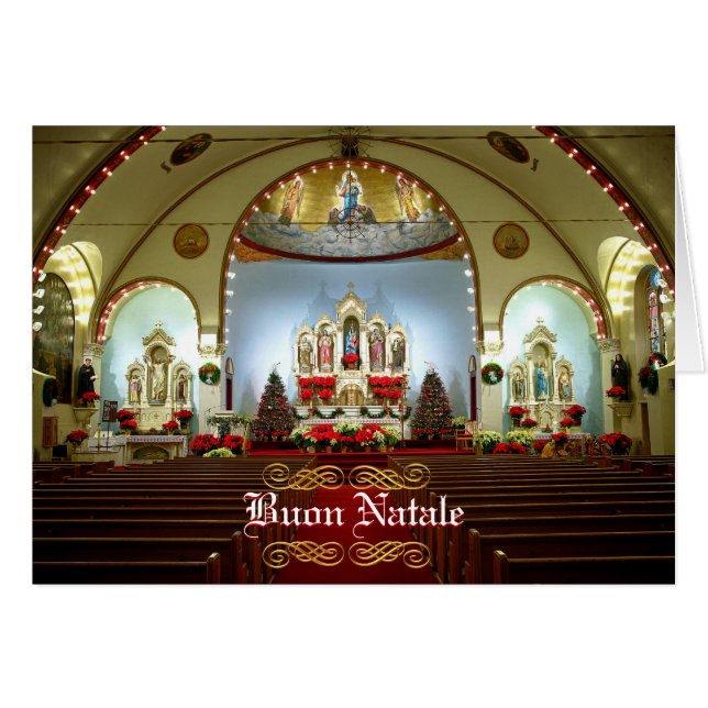 Buon Natale Sanctuary Christmas Card (Front Horizontal)