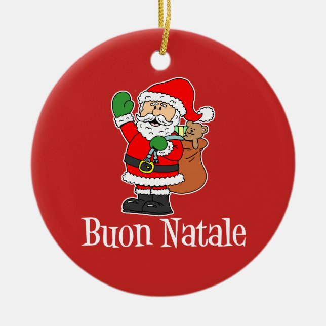 Buon Natale Santa Ornament (Front)