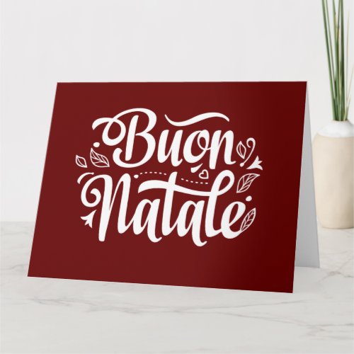 Buon Natale Simple Red Italian Christmas Greeting Card