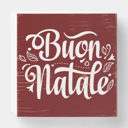 Buon Natale Simple Red Italian Christmas   Wooden Box Sign