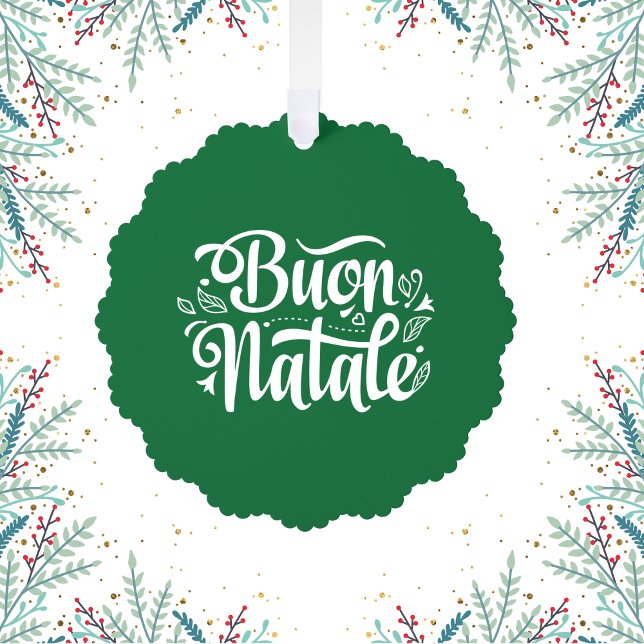 Buon Natale Simple Red Tag Ornament Card (Creator Uploaded)