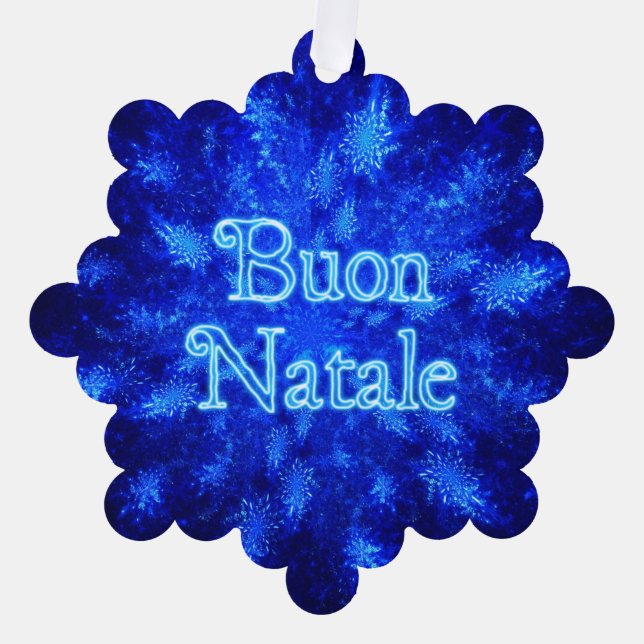 Buon Natale - Snowburst  Ornament Card (Front)