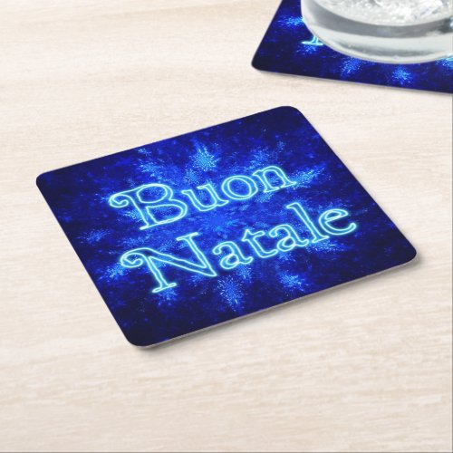 Buon Natale _ Snowburst Square Paper Coaster