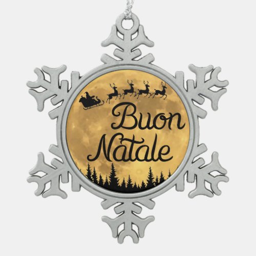 Buon Natale Snowflake Framed Ornament