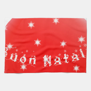 Buon Natale Kitchen Towel.Buon Natale Kitchen Hand Towels Zazzle