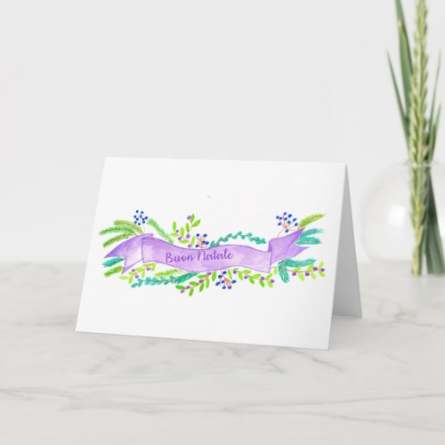 Buon Natale watercolor Christmas banner Holiday Card