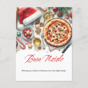 Buon Natale Watercolor Italian Christmas Party  Postcard