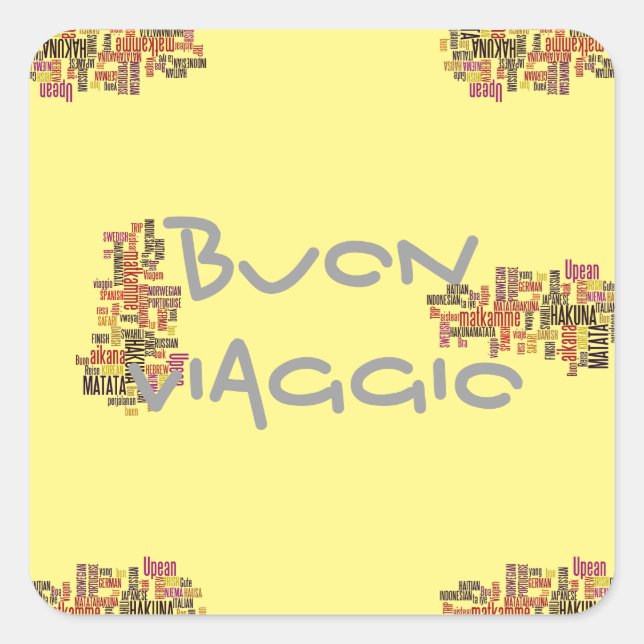Buon Viaggio Fun Customize Product   Square Sticker (Front)