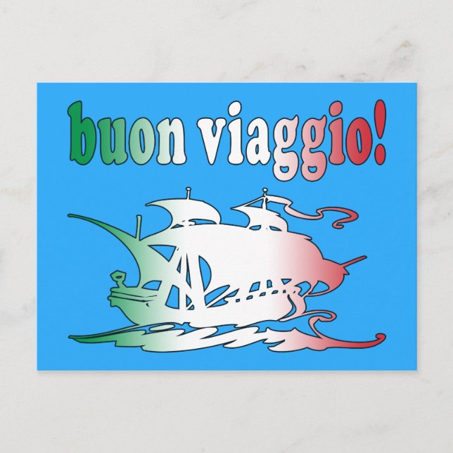 Buon Viaggio Good Trip in Italian Vacations Travel Postcard (Front)