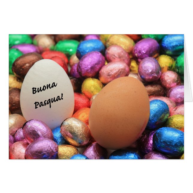 Buona Pasqua Chocolate easter eggs Cards (Front Horizontal)