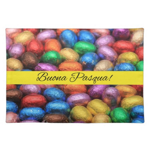 Buona Pasqua Chocolate easter eggs Cloth Placemat