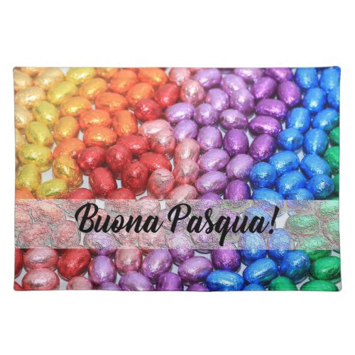 Buona Pasqua Chocolate easter eggs Cloth Placemat