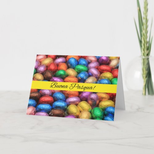 Buona Pasqua Chocolate easter eggs Holiday Card