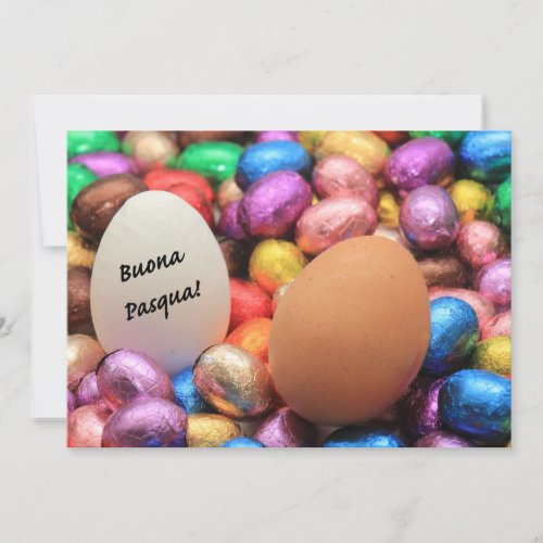 Buona Pasqua Chocolate easter eggs Holiday Card
