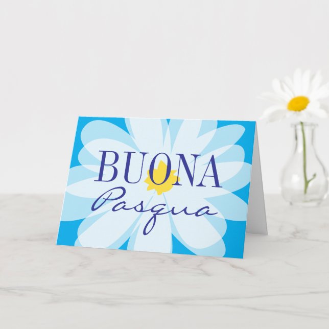 Buona Pasqua Happy Easter pretty flower greeting Card (Small Plant)