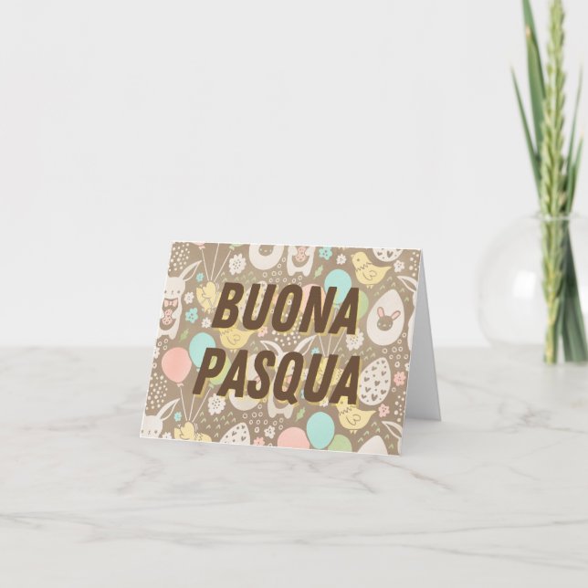 Buona Pasqua, Italian Happy Easter  Card (Front)