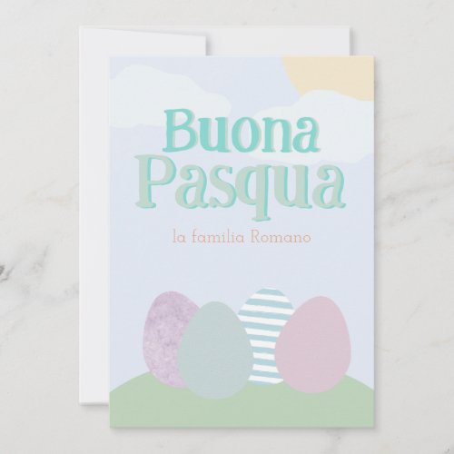 Buona Pasqua Pastel Italian Happy Easter Holiday Card