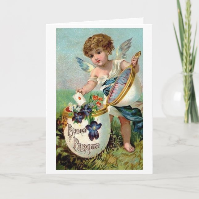 Buona Pasqua! Victorian Italian Easter Card (Front)