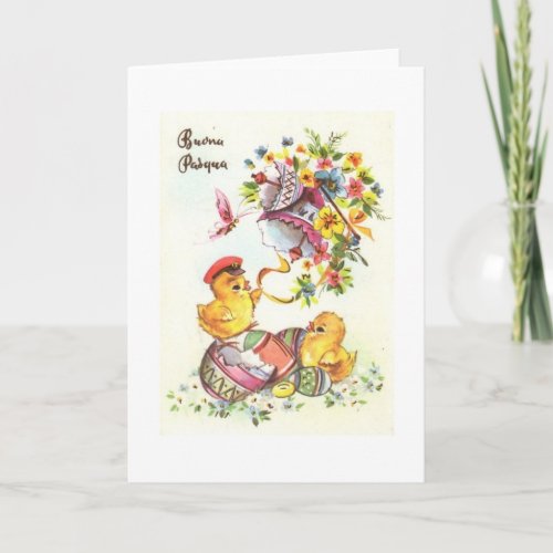 Buona Pasqua Vintage Italian Easter Card