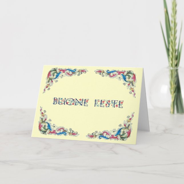 Buone feste - Happy Holidays in Italian Holiday Card (Front)