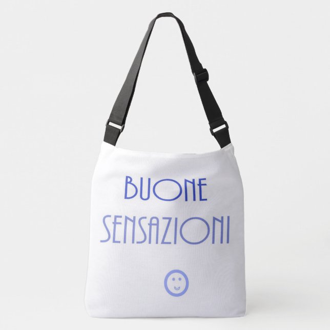 buone sensazioni text art crossbody bag (Front)