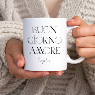 Buongiorno Amore Chic Italian Modern Text Coffee Mug