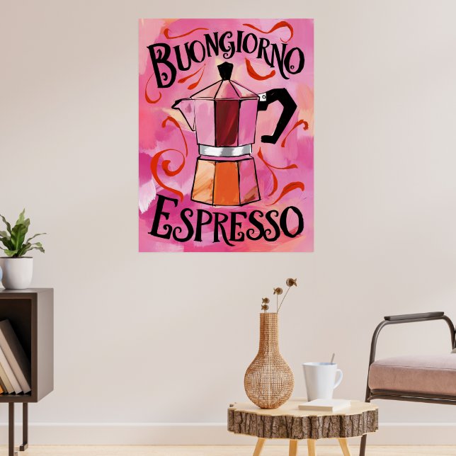 Buongiorno Espresso Italian Moka Coffee Art Poster Zazzle