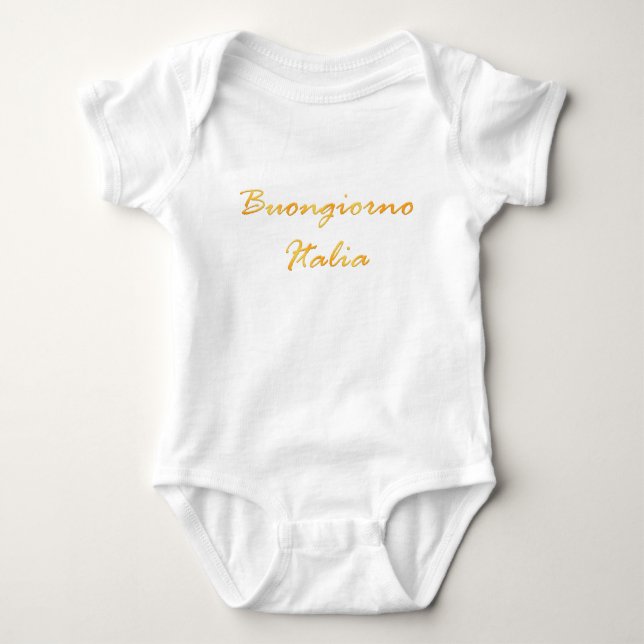 Buongiorno Italia. Golden gradient text. Baby Bodysuit (Front)