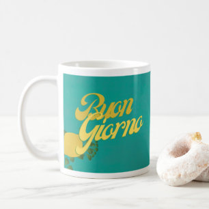 BuonGiorno Italian Hello Retro Typography Coffee Mug