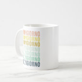 Buongiorno Italian Hello Typography Cute Colorful Coffee Mug (Front Left)