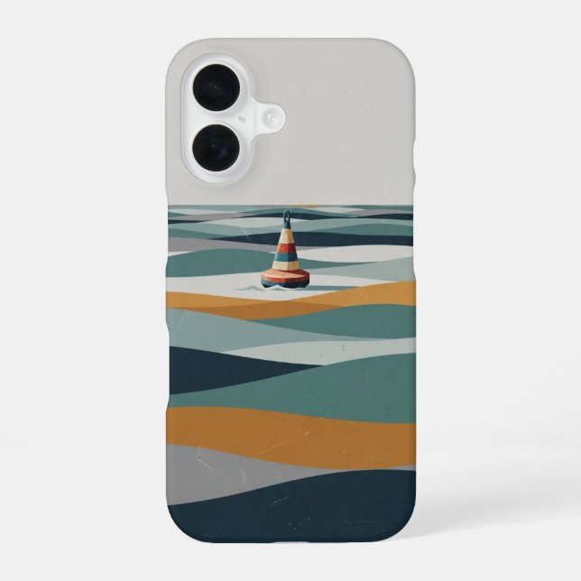 Buoy on Geometric Waves iPhone Case (Back)