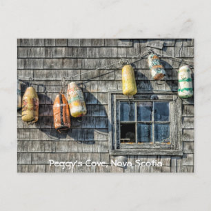 Buoys on a Wall, Peggy’s Cove, Nova Scotia. Postcard