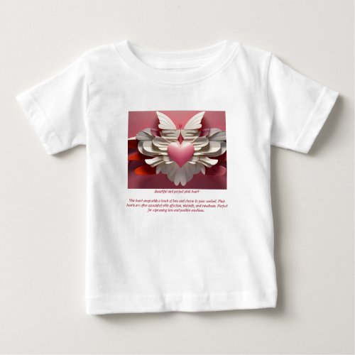 BUP  Beautiful and perfect pink heart 5 Baby T_Shirt