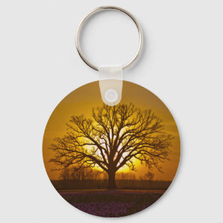 Bur Oak Sunset Keychain