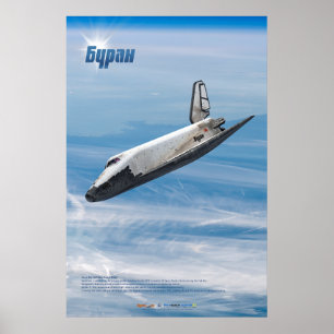 Buran: Legendary Soviet Shuttle in Flight Poster