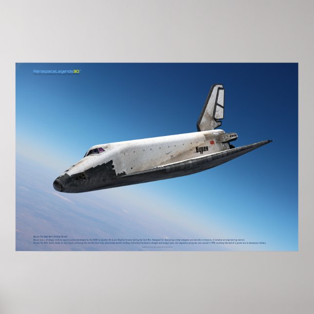 Buran Shuttle: Majestic Atmospheric Descent Poster (Front)