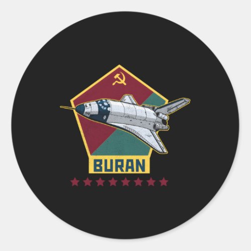 Buran Shuttle Russian Spacecrafts Spaceplane Ussr  Classic Round Sticker