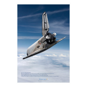 Buran Spaceplane Descending Through Clouds  Poster
