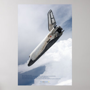 Buran Spaceplane Descending Through Clouds Poster