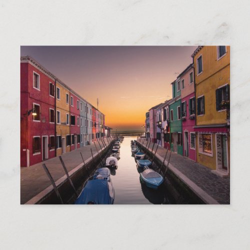 Burano Island Venice Italy Postcard