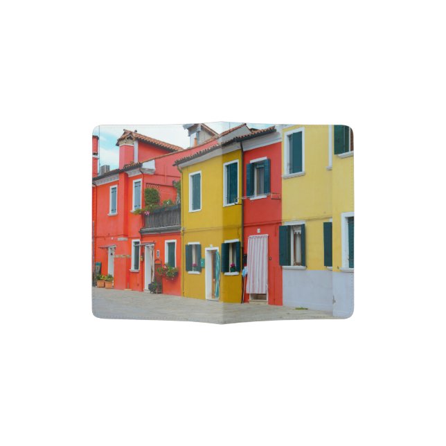 Burano Italy Buildings Passport Holder (Opened)