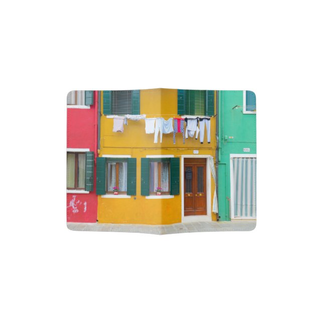 Burano Italy Buildings Passport Holder (Opened)